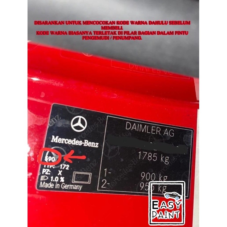 Cat Oles Mobil Red Flame Opal 590 Mercedes Benz Mercy Merci Merah Solid