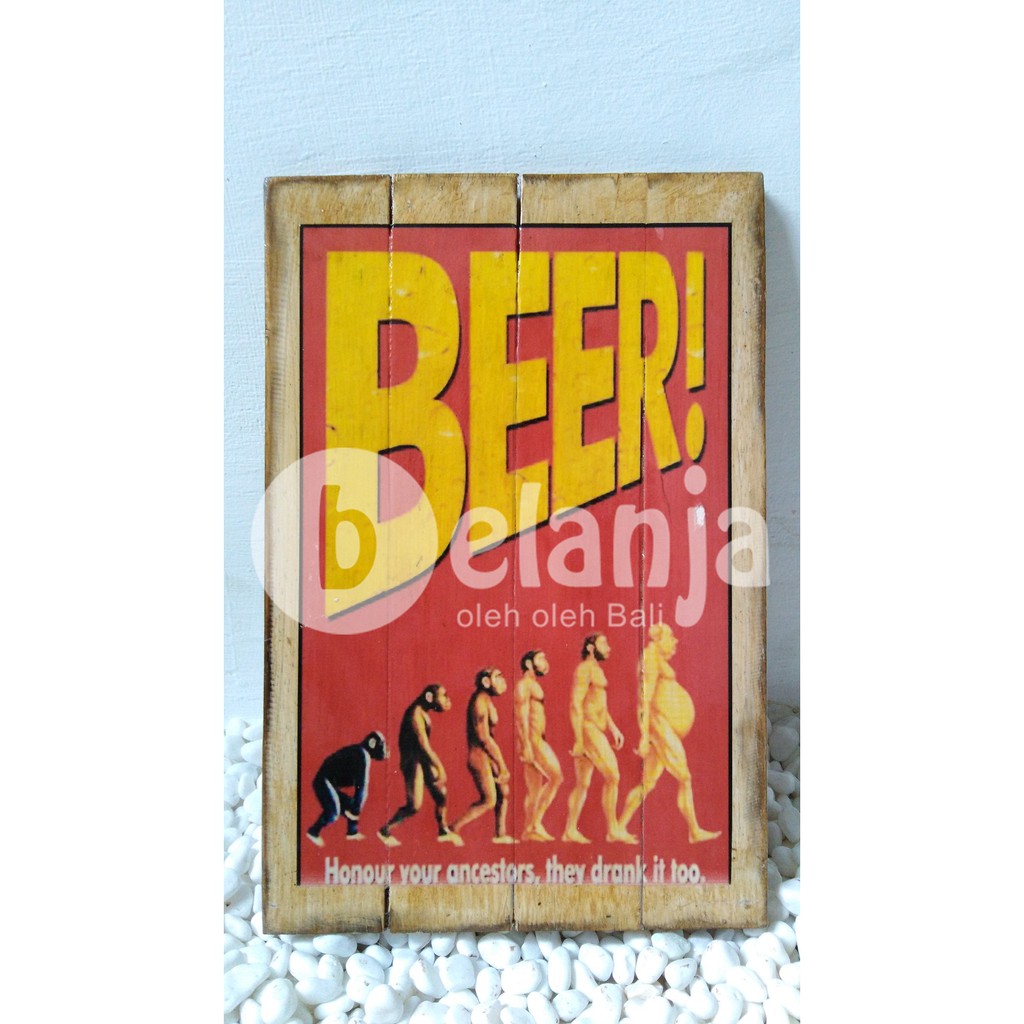 Papan Vintage Hand Made 20x30 (2-Beer) Oleh oleh Khas Bali