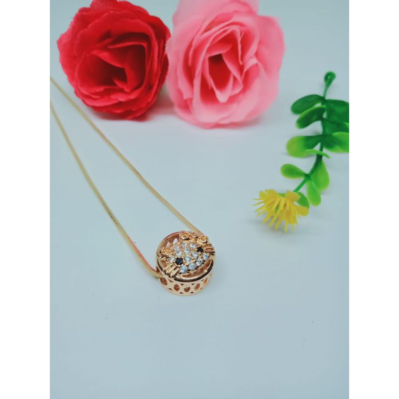 KALUNG DEWASA+LIONTIN BULAT PERMATA