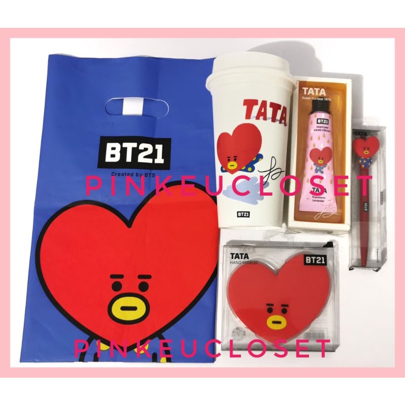 [READY] BT21 TATA DUNKIN DONUT TUMBLR TUMBLER REUSEABLE / HANDCREAM HAND CREAM / GEL PEN / HAND MIRR