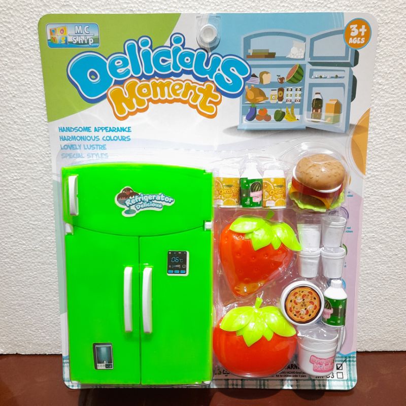 MAINAN ANAK TERBARU KULKAS SET + BUAH ATAU ESKRIM