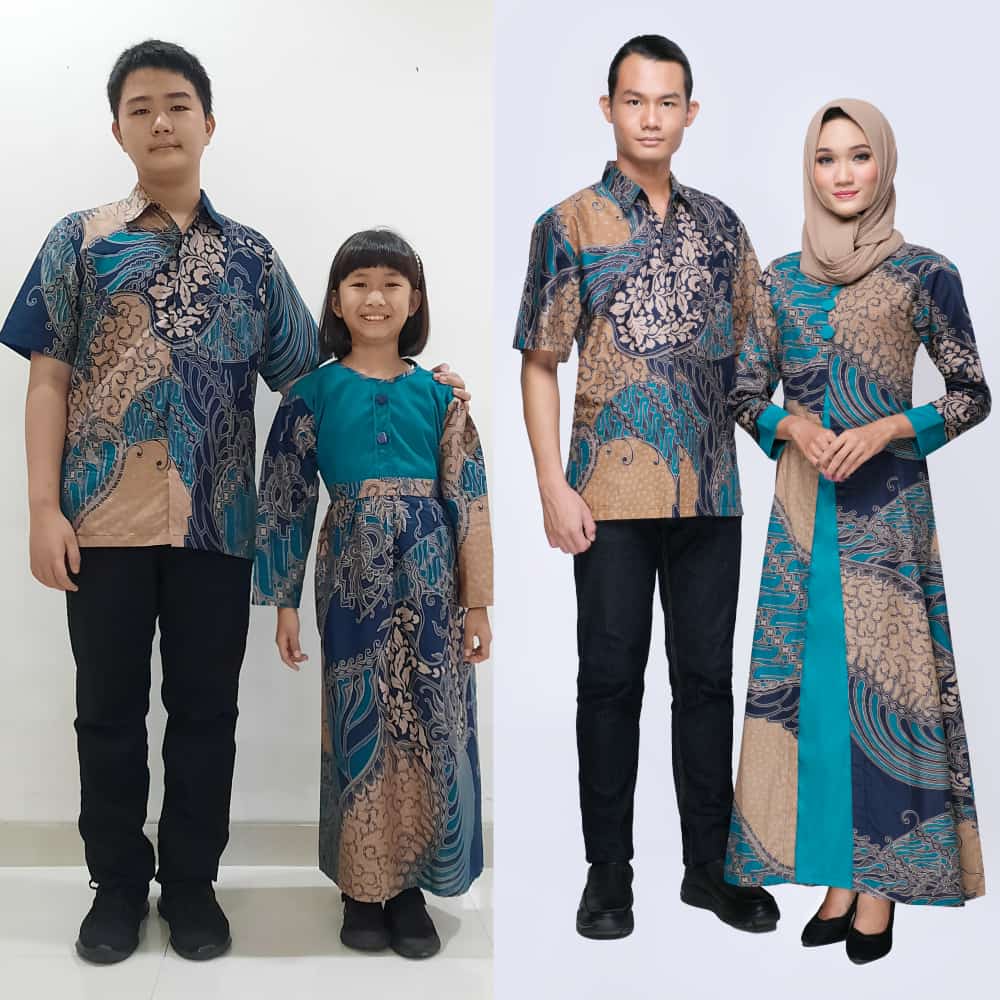 ARINI TOSKA BATIK COUPLE KELUARGA PASANGAN MODERN JUMBO PREMIUM SARIMBIT AYAH IBU ANAK DRESS GAMIS