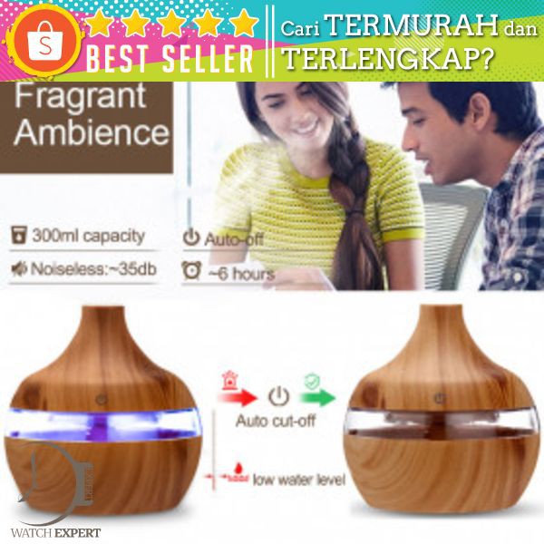 Taffware Ultrasonic Humidifier Aroma Essential Oil Diffuser 300ml - Humi KJR-J003 - Wooden