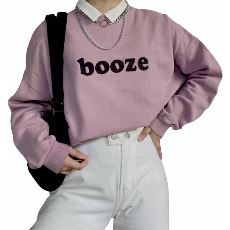 BOOZE SWEATER UNISEX FLEECE TEBAL TERBARU'