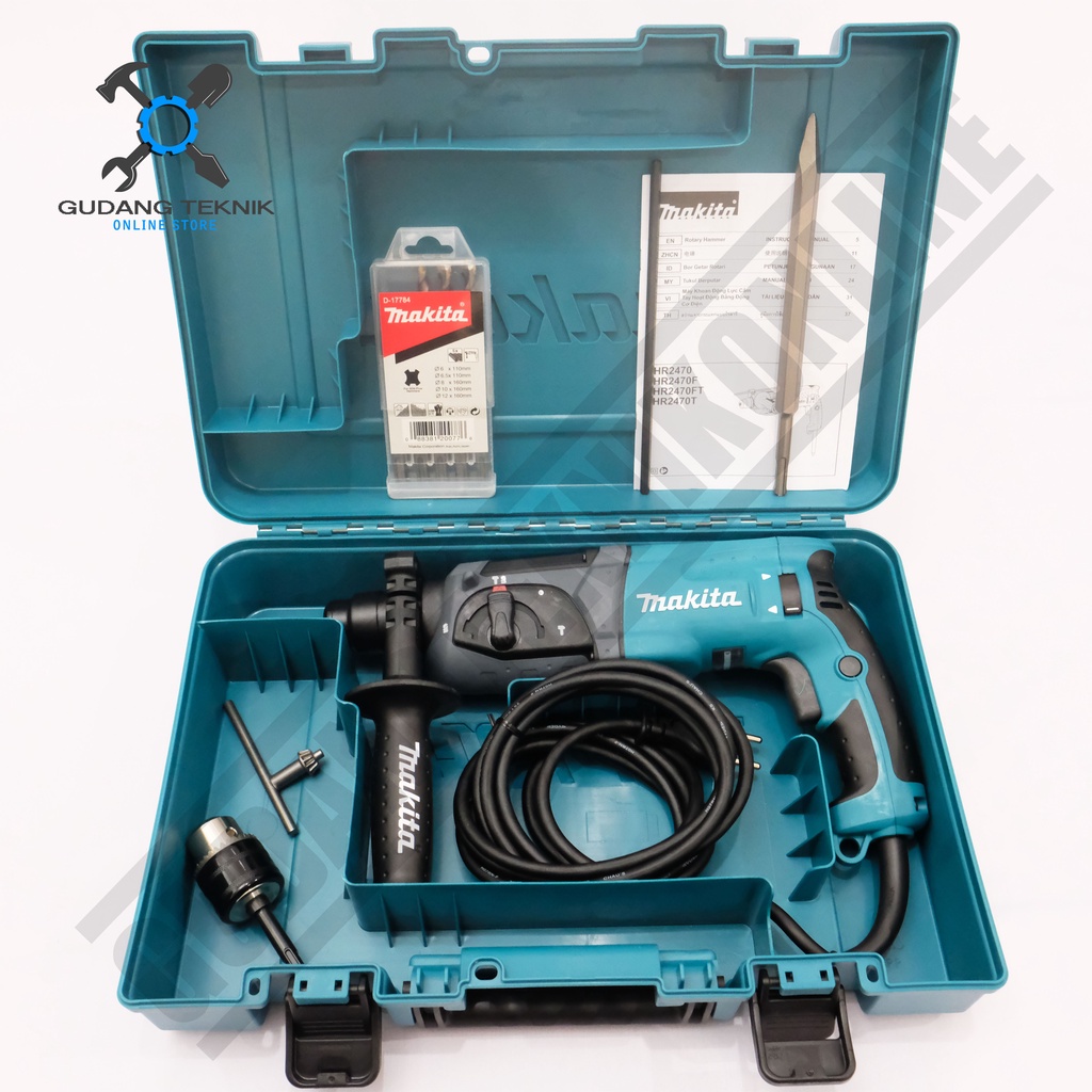 Rotary Hammer Makita HR2470X5 - Bor Bobok Beton Hammer Drill HR 2470 - Rotary Hammer SDS