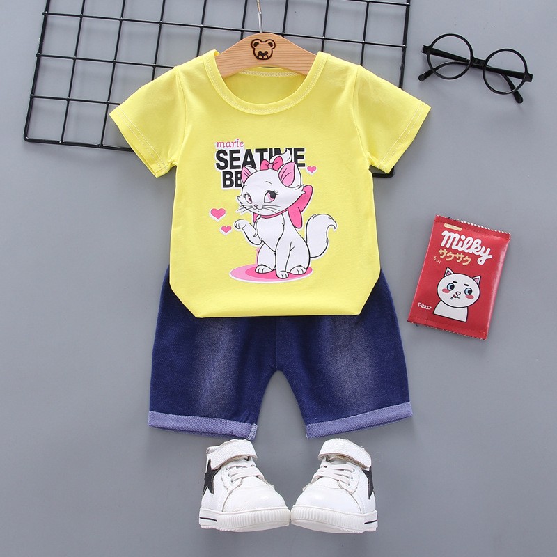 Setelan Baju Anak Perempuan Balita Import | Set Kaos Anak Cewek / Kualitas Premium harga Murah [Mariecat] MB