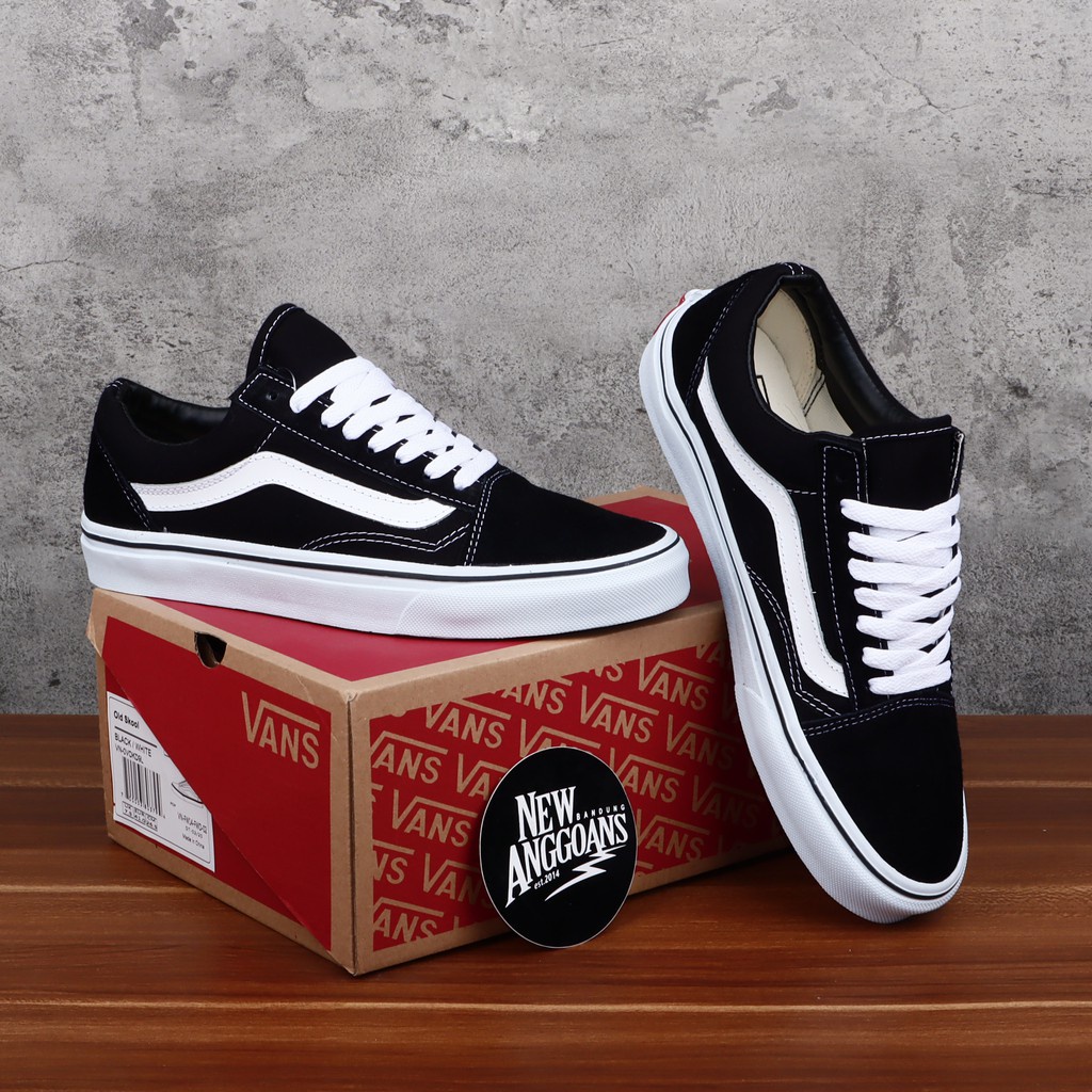 promo sepatu sneakers vans cacing old skool hitam putih authentic casual sepatu sekolah kerja hangout pria wanita