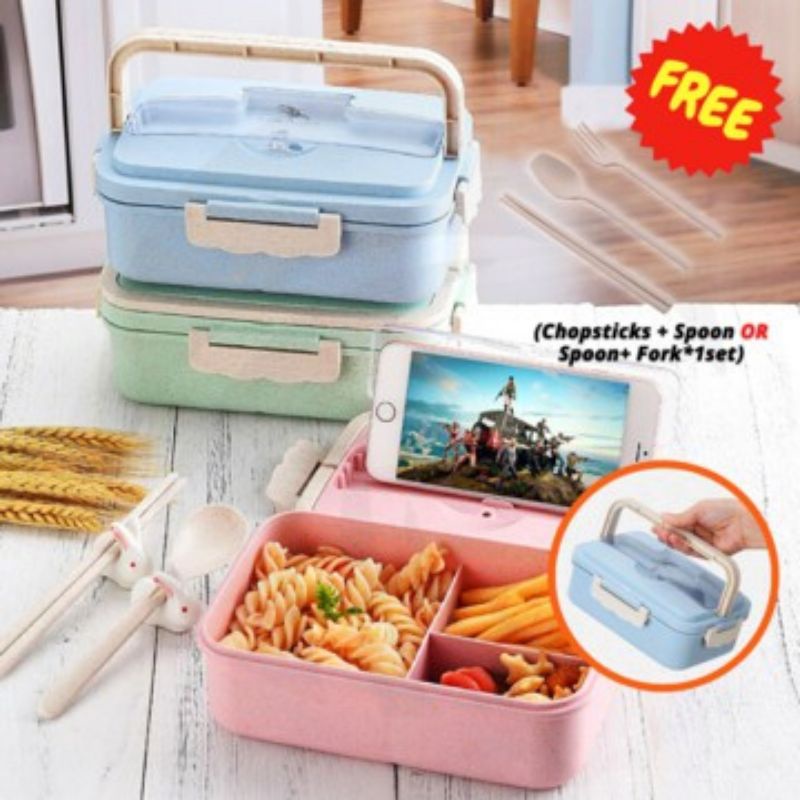 KOTAK MAKAN/LUNCH BOX JERAMI DUS 1100ML