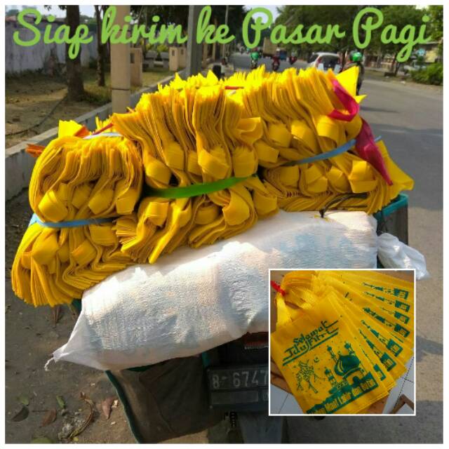 

Promo! Harga murah banget goodie bag sablon idul Fitri ukuran 30x40 cm