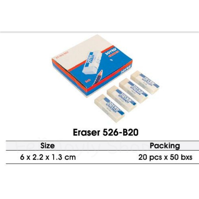

PENGHAPUS JOYKO B20 20 PUTIH ERASER STIP PENSIL PENCIL TULIS ATK MURAH