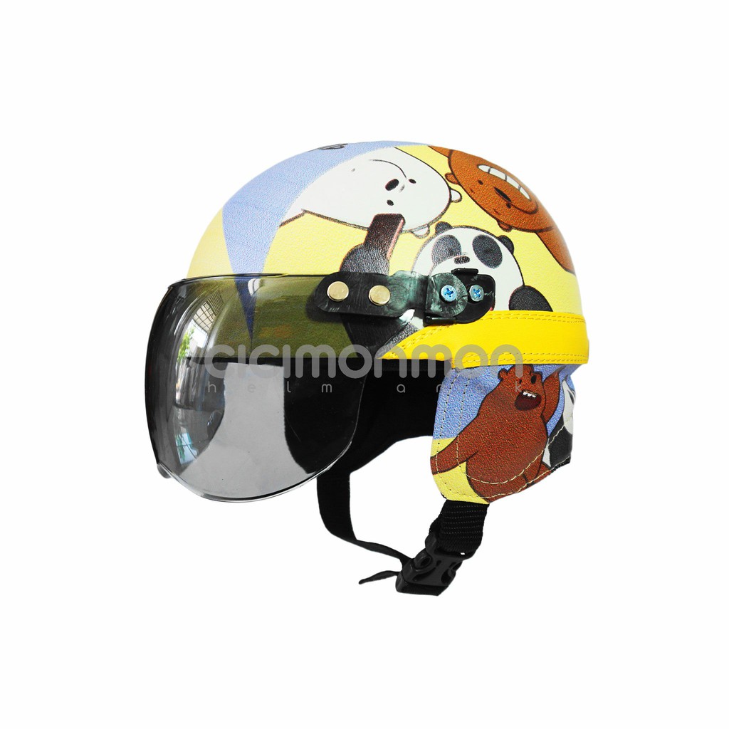 SUPER Helm Anak Balita Retro We Bare Bear