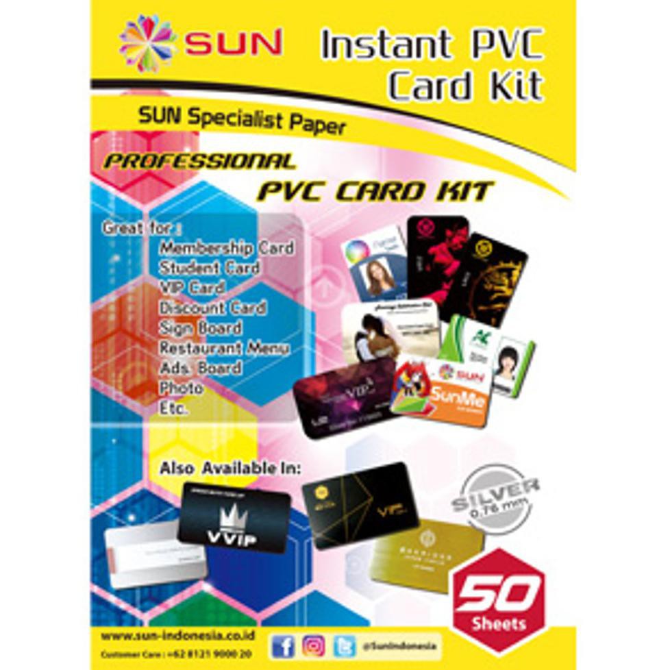 

Kertas SUN PVC ID Card 0.76 SILVER (isi 50 Lembar = 500 Card)