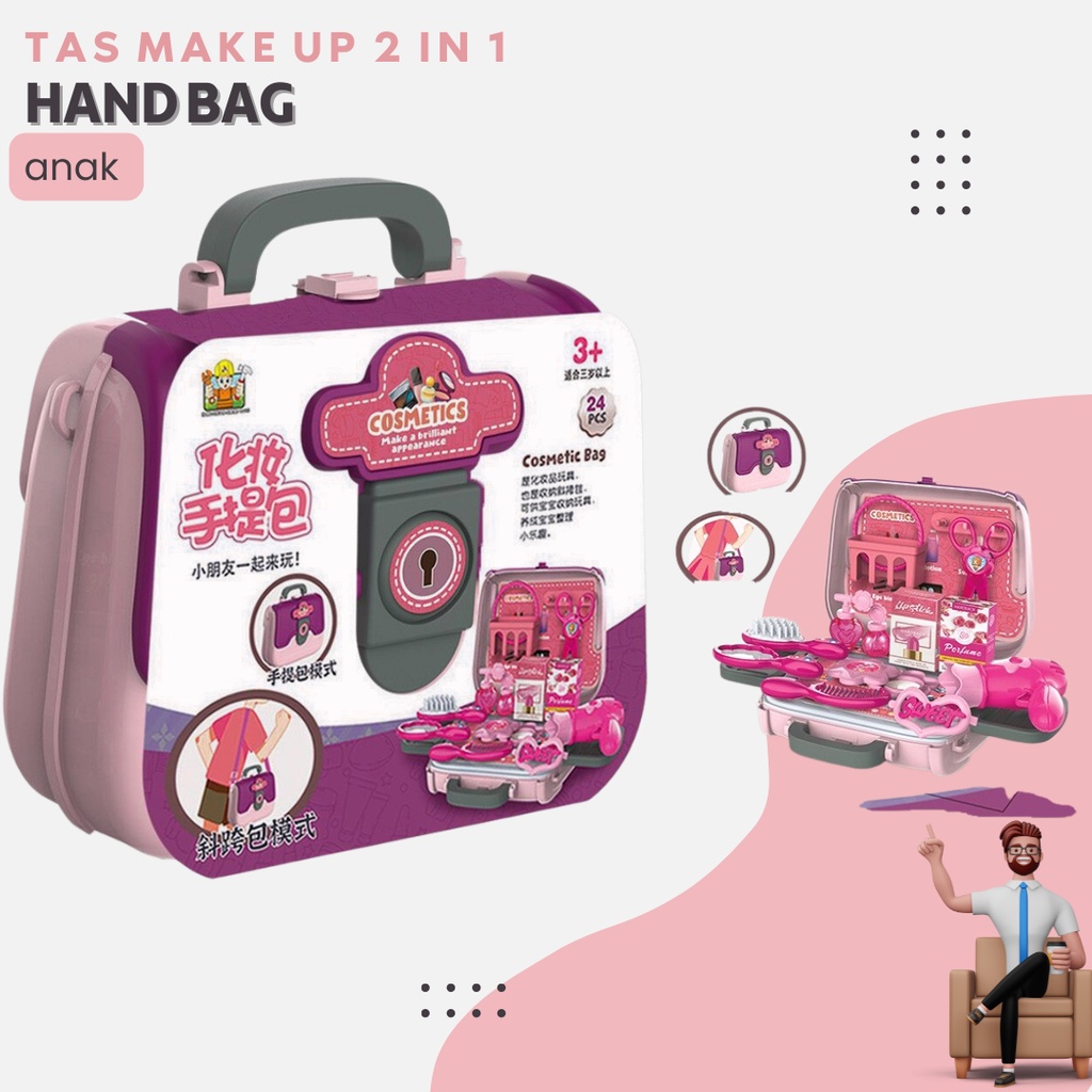 Mainan  Makeup  SNI Anak Perempuan Tas Dandan Cosmetics Hand Bag Edukasi Anak Perempuan Kado hadiah Ulang Tahun