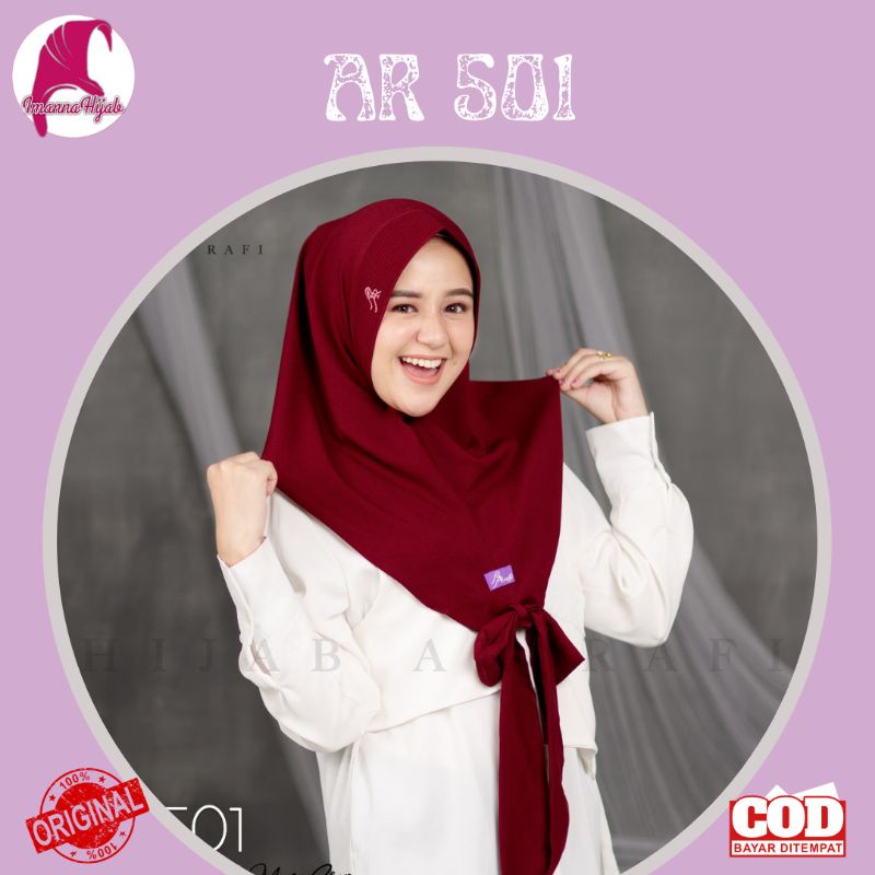 HIJAB ARRAFI ✓ AR 501 Jilbab Instan simpel // Hijab Hoodie Variasi Pita ORI by AR RAFI