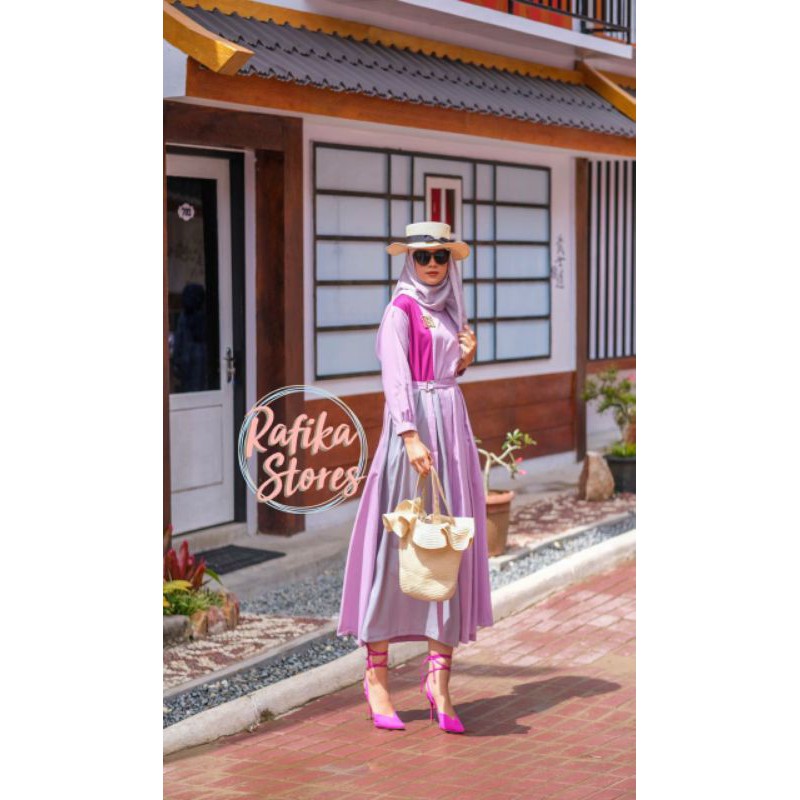 Laila Midi Dress by Rafika Store warna Lilac