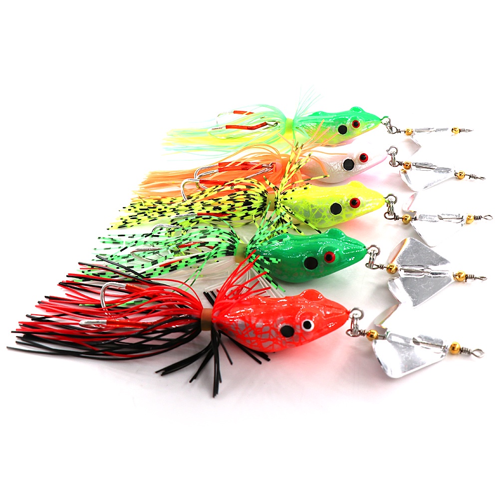 Umpan Casting Kodok 4cm11.4g Spinner Hard Frog Lure Umpan Katak Casting Umpan Pancing Floating Bait 3D Eyes soft frog killer Umpan casting gabus