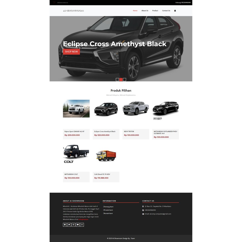 Website web Penjualan Mobil Dealer Mobil