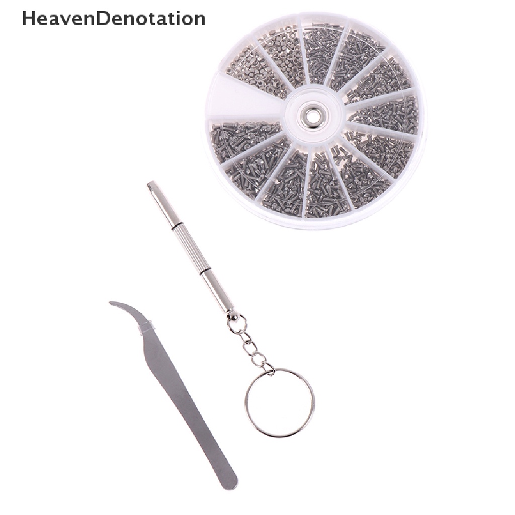 (Heavendenotation) 1000pcs / Set Mur + Obeng Untuk Reparasi Kacamata / Jam Tangan
