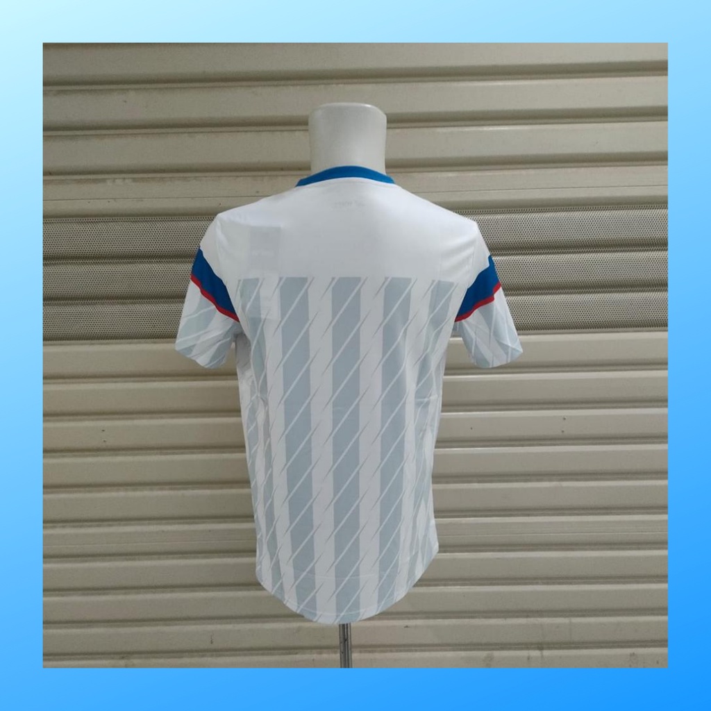 Kaos bulutangkis pria baju badminton atasan jersy wanita dewasa t-shirt outfit seragam kostum jersey import grade ori olahraga casual suit pakaian jarsey oblong apparel sports jersi sudirman thomas uber cup bulu tangkis D1909A putih