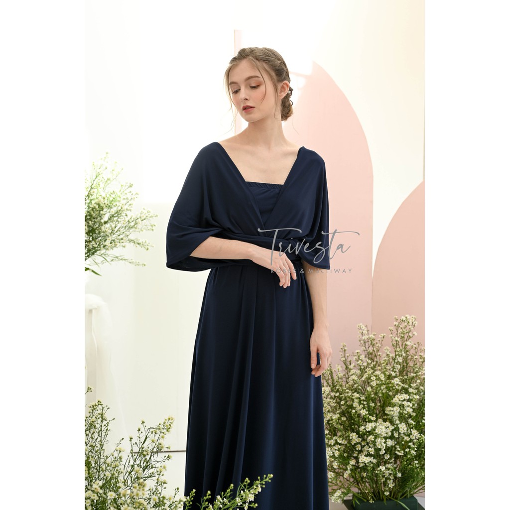 MAXI | NAVY | MULTIWAY INFINITY CONVERTIBLE DRESS | FREE KEMBEN &amp; SPECIAL LONG SCRAFT | DRESS LILIT