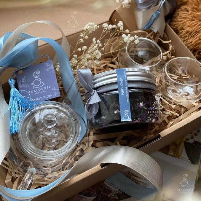 

Tea Time Gift Set - Healthy Souvenir Hampers Kado Teh Pot - Tealosofi