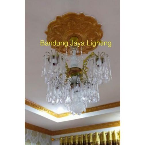 Lampu Gantung Hias kristal 5 Bohlam/Lampu Dekorasi/Lampu Ruang Tamu