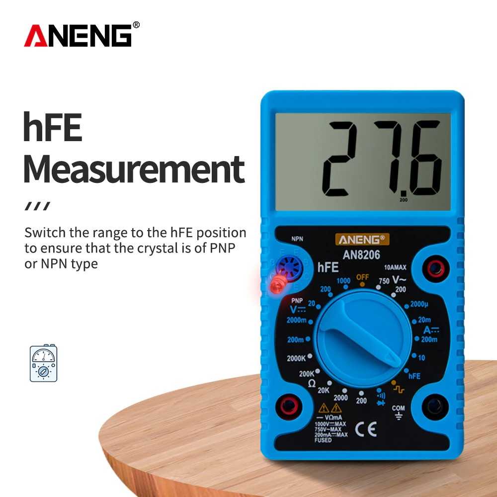 ANENG Digital Multimeter Voltage Tester Large Screen Display - AN8206 ( Al-Yusi )