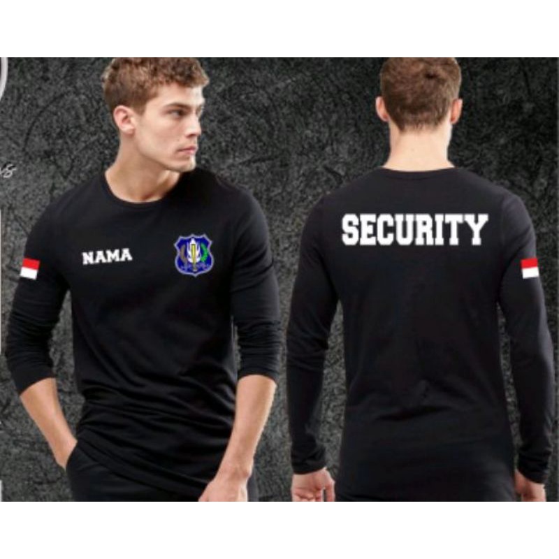 KAOS SECURITY LENGAN PANJANG/BAJU SECURITY/KAOS KATUN PREMIUM/SECURITY BAJU