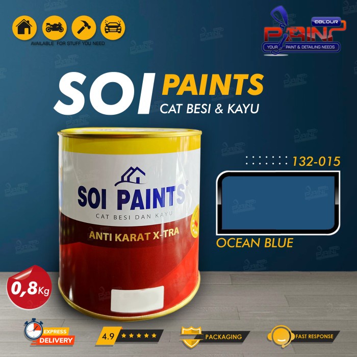 SOI Paints Cat Besi &amp; Kayu 015 OCEAN BLUE 0,8kg