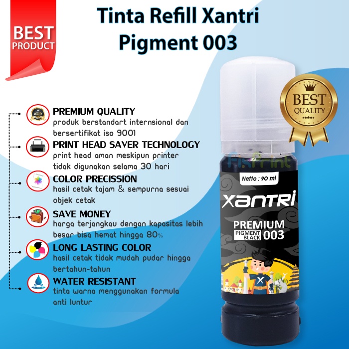 Tinta Pigment Epson 001 003 Pigmen Ink Printer L1110 L3110 L3150 L4150 L4160 L5190 L6160 L6190