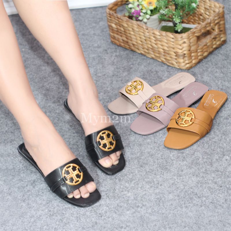 Mym2m Rafita Sandal Wanita Sandal Kokop Sandal teplek Sandal kasual Terbaru