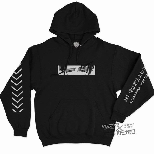 Hoodie Levi kanji Attack On Titan Anime SNK