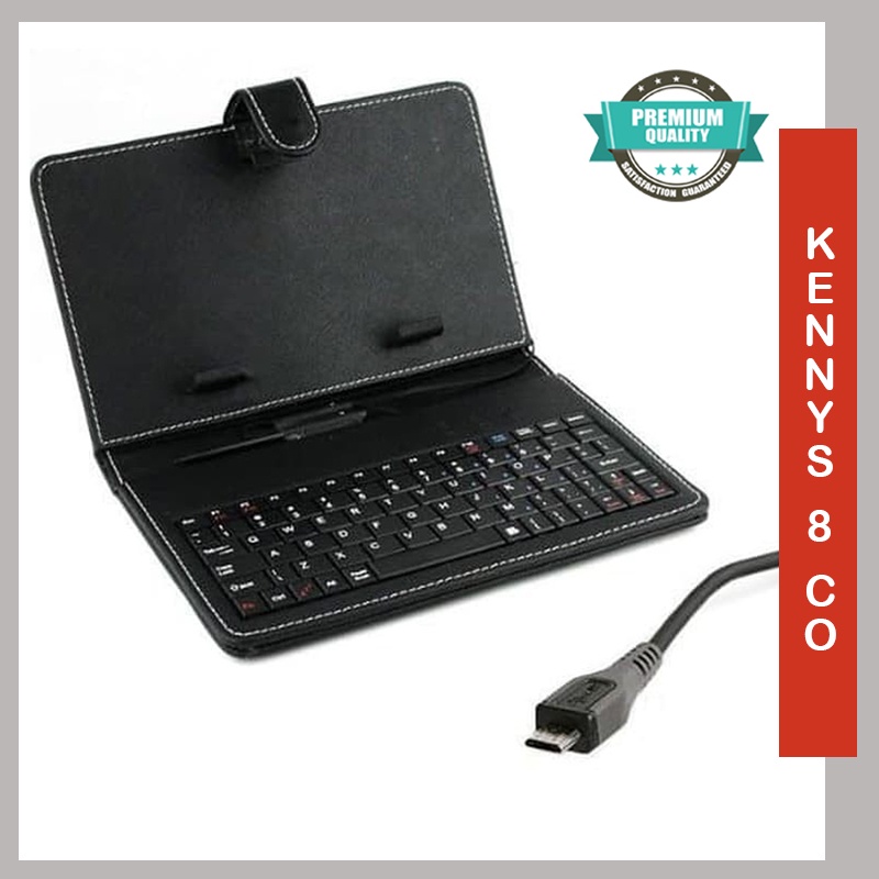 Android wired keyboard holster case OTG warna hitam untuk WFH 7"