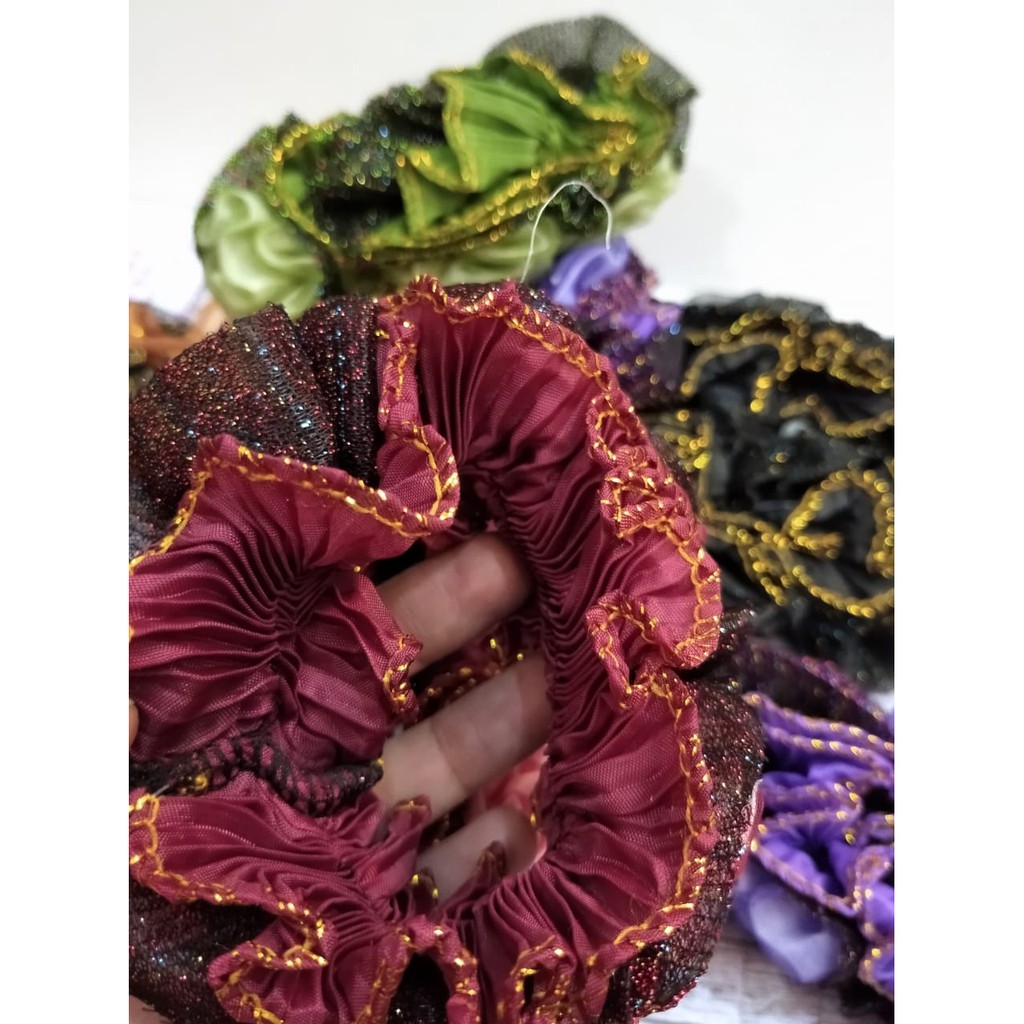 Ikat Rambut Elastis Model Scrunchie - KARET Donat Bludru Tokopelanginicer