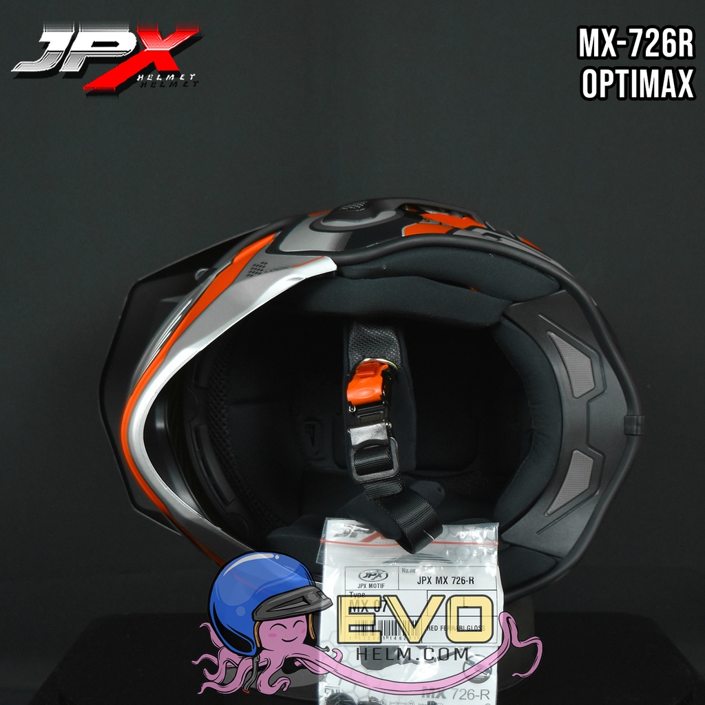 HELM JPX MX726R 07 OPTIMAX ORANGE MOTIF ROBOT JPX - ORIGINAL HELM JPX MX-726R R 07 OPTIMAX