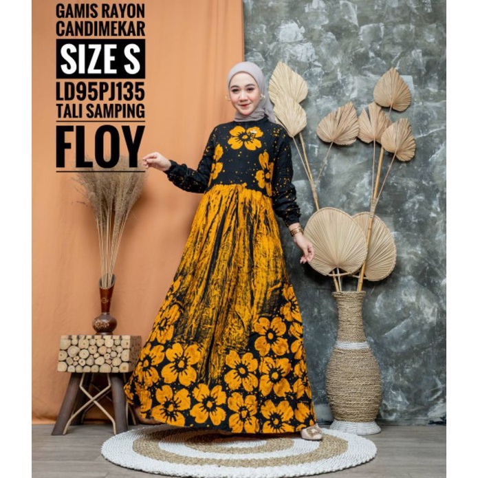 Gamis rayon candi mekar size S ld 95 cm