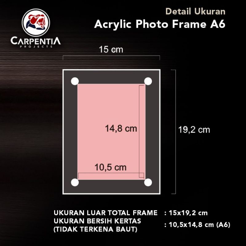 Frame Foto Akrilik A6 Acrylic Photo Table Top Bingkai Photo Meja Merk MC Marga Cipta