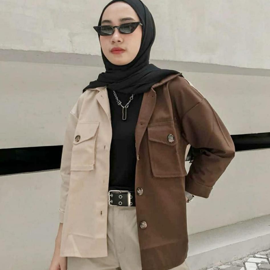 ✿ - OUTFIT Binggo Combi Moka Jaket Kanvas Wanita ✮