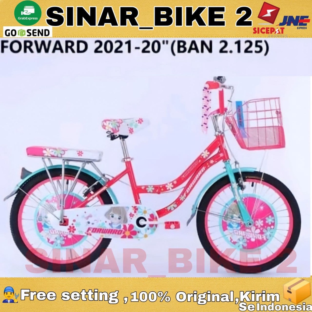 Sepeda Anak Perempuan Keranjang Mini FORWARD 2021-20 Ukuran 20 Inch