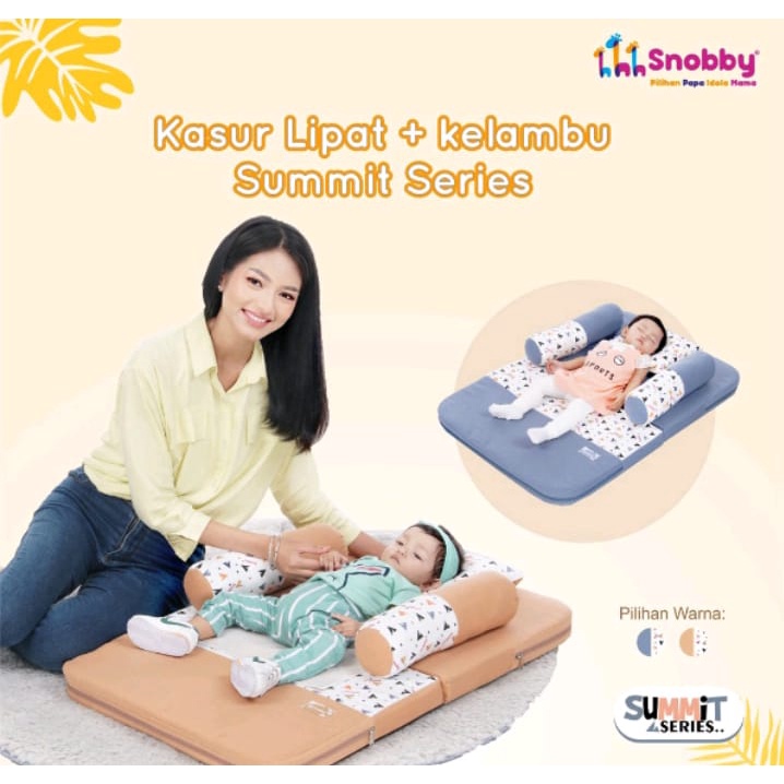 [2 kg] Snobby Kasur Bayi Lipat + Kelambu Print Summit Series - TPK 6292