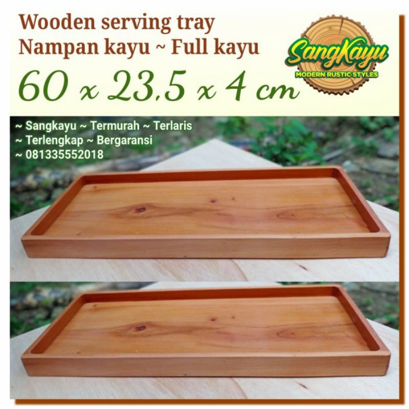 Natural Wooden Tray 60x23,5x4 cm nampan kayu nampan saji serving tray