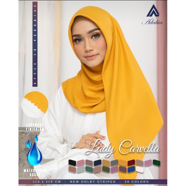 HIJAB SEGI EMPAT POLOS LASER CUT ADABIA