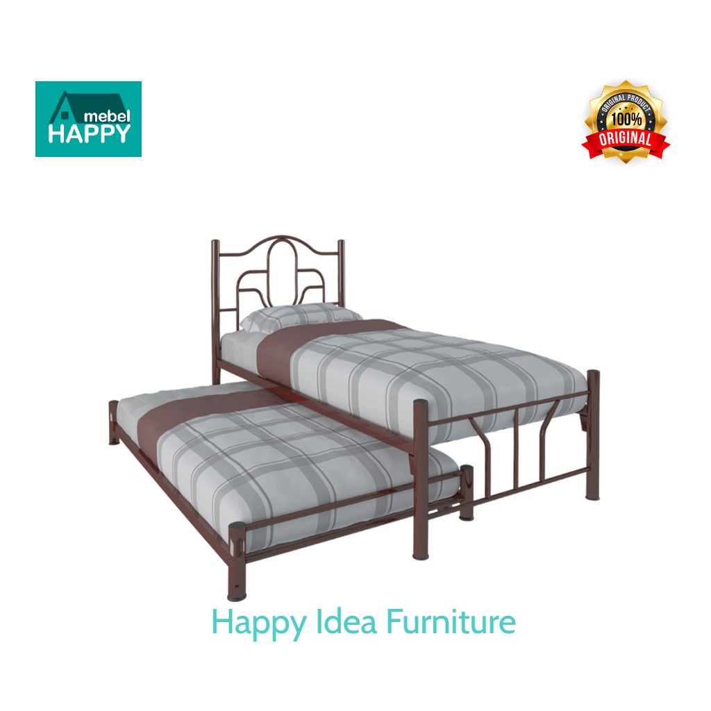 HAPPY IDEA - Ranjang Besi Sorong 2 in 1 Bahan Besi Awet Tebal Kuat Kokoh / Orbitrend JUPITER & PLUTO