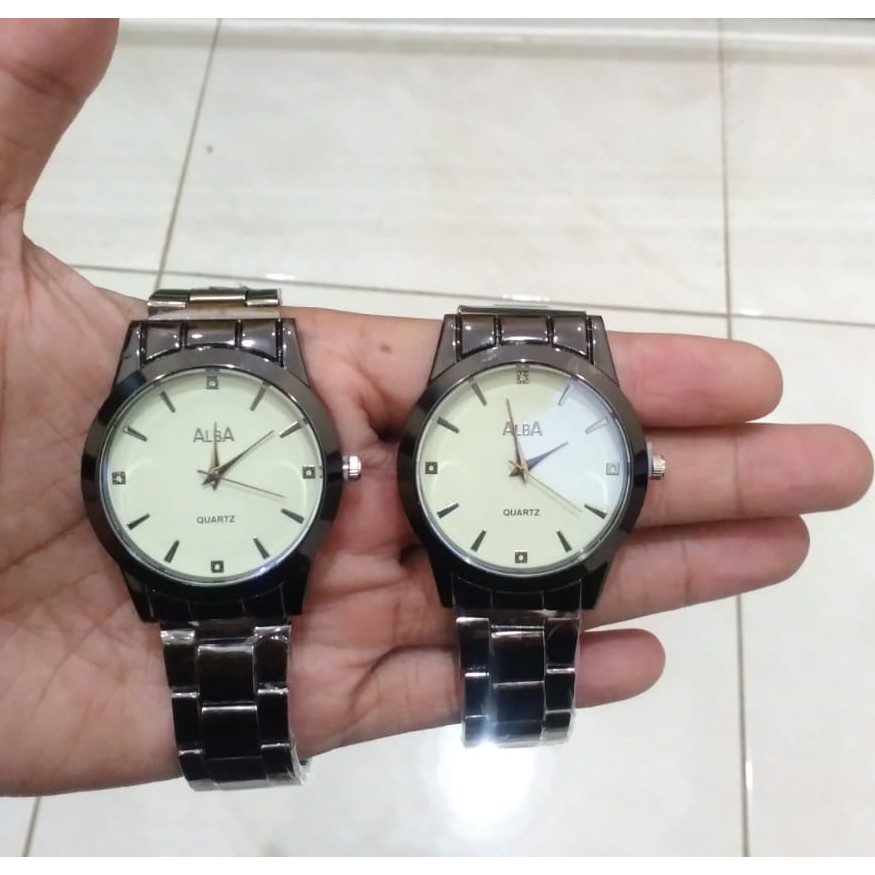 JAM TANGAN STAINLESS ALBA PRIA WANITA MURAH
