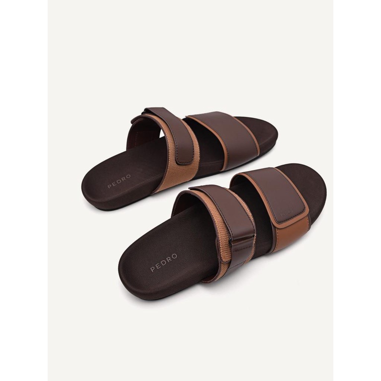 SANDAL SLIDE PEDRO PRIA ORIGINAL CASUAL BRANDED COKLAT PM121