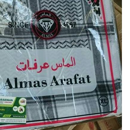 ❋ SORBAN ASLI SAUDI Surban Imamah Arab Almas Arafat Shemagh Merah Hitam ➴