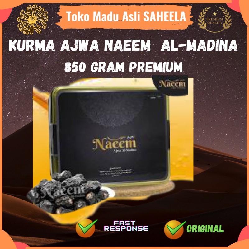 

Kurma Ajwa NAEEM Al-Madinah 850 gr Premium | Qurma Nabi Azwa Madinah Asli Original