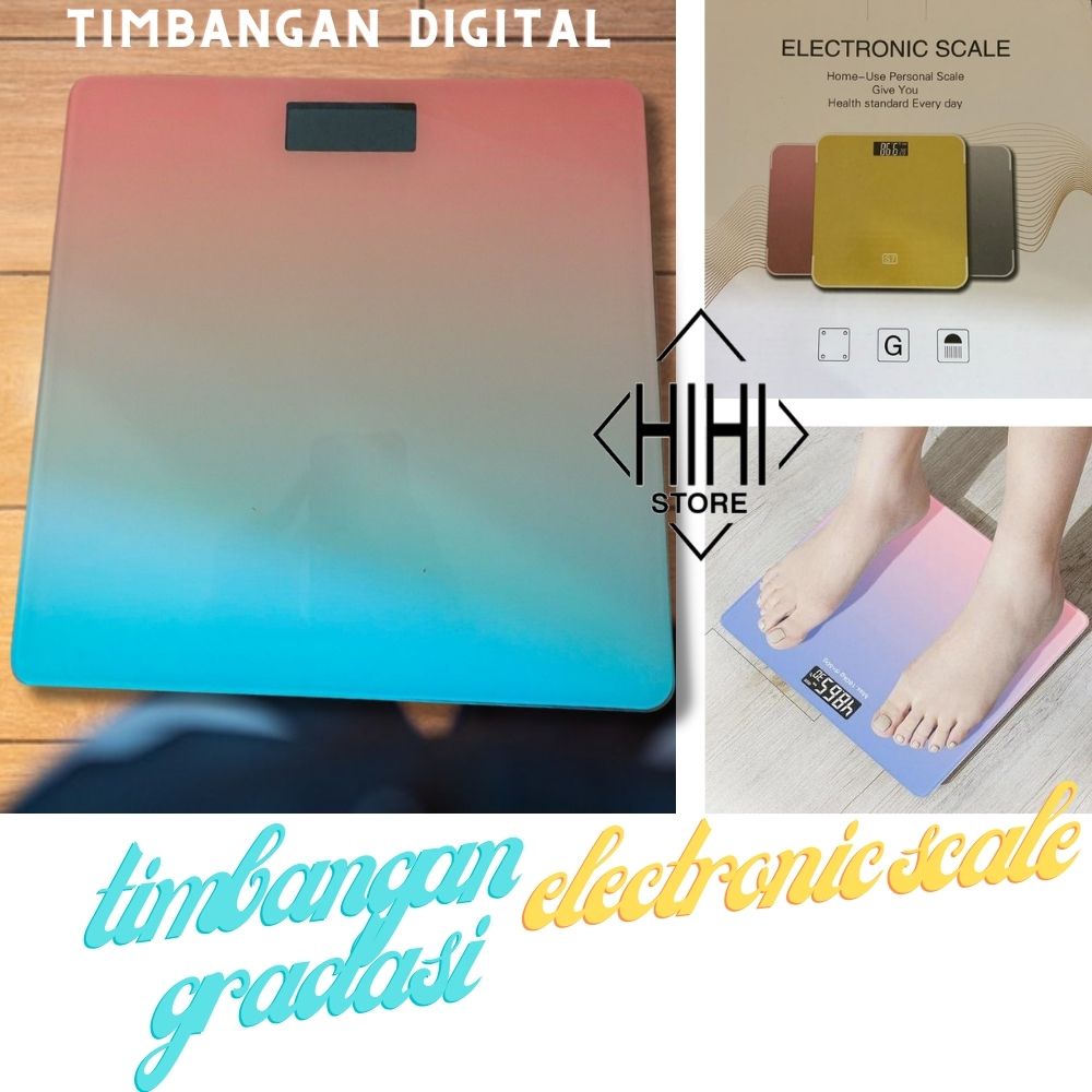 Timbangan Digital - Timbangan Badan 26x26 CM - Black Scale Taffware - 180 KG - Timbangan Kaca