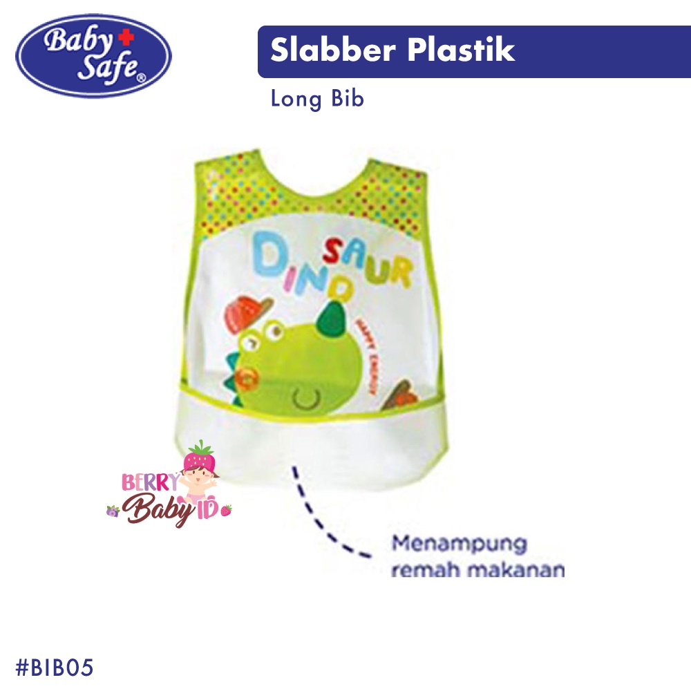 Baby Safe Waterproof Long Bib Slabber Plastik Celemek Makan Bayi BIB05 BBS078 Berry Mart