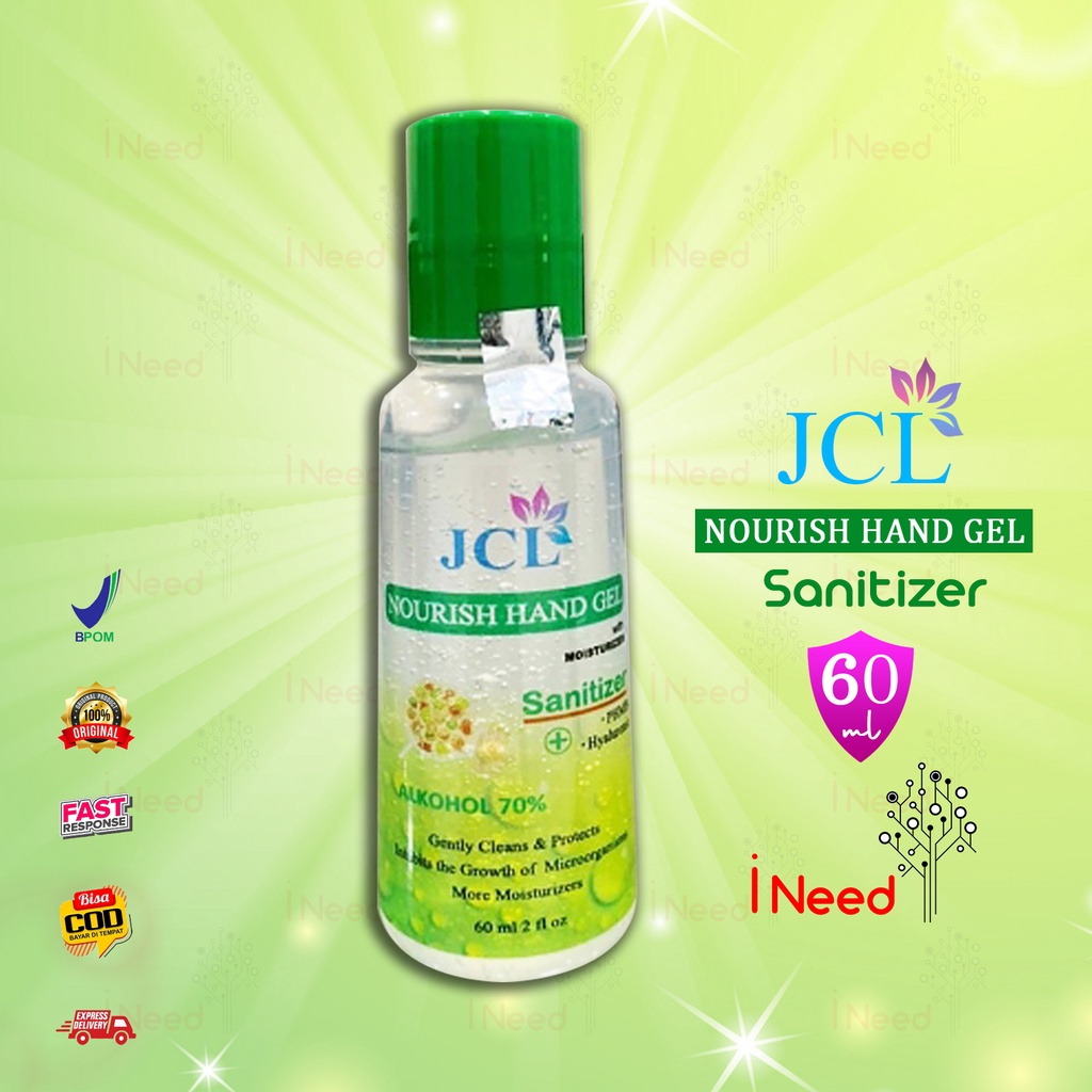 (INEED) (60ml) JCL Hand Sanitizer bpom alkohol 70% - JCL Nourish Hand Gel with Moisturizer